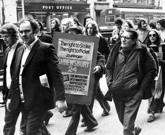 Shrewsbury London march February 1st 1974. Shrewsbury London march February 1st 1974.