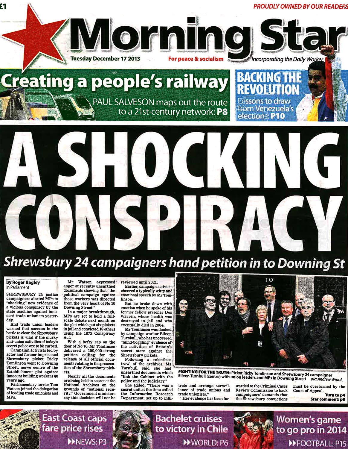 Front Page of The Morning StarThe Official Shrewsbury 24 Campaign